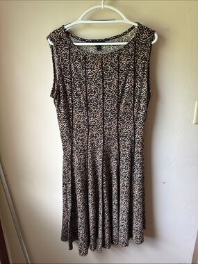 Forever 21 Brown and Black Leopard Midi Dress